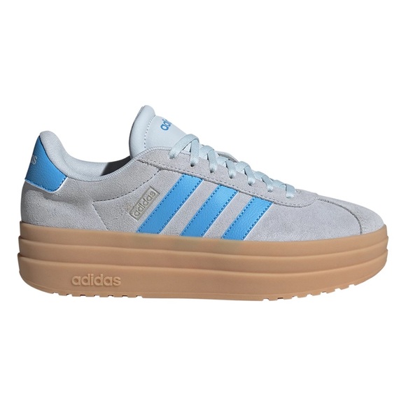 Adidas Women's Light Blue and Gray Platform Sneakers - Picture 1 of 13